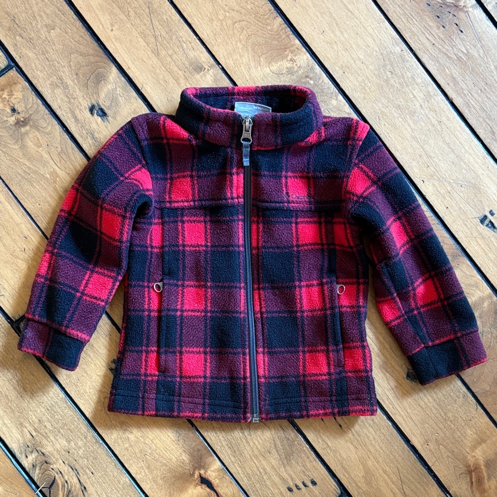 Columbia Red & Black Plaid Zip-Up Jacket - 2T